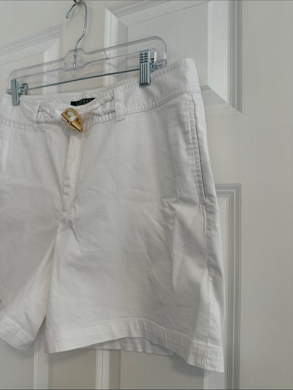 EUC Lauren Ralph Lauren Nautical Cotton White Shorts size 12 Petite - Picture 4 of 11